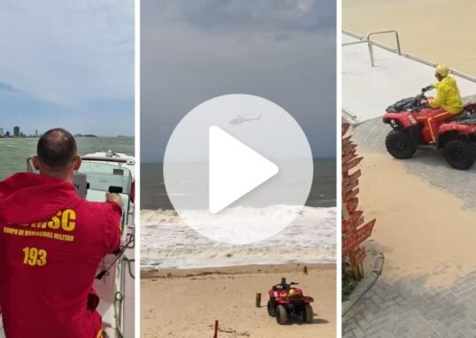 Equipes realizam buscas no mar em Balneário Piçarras
