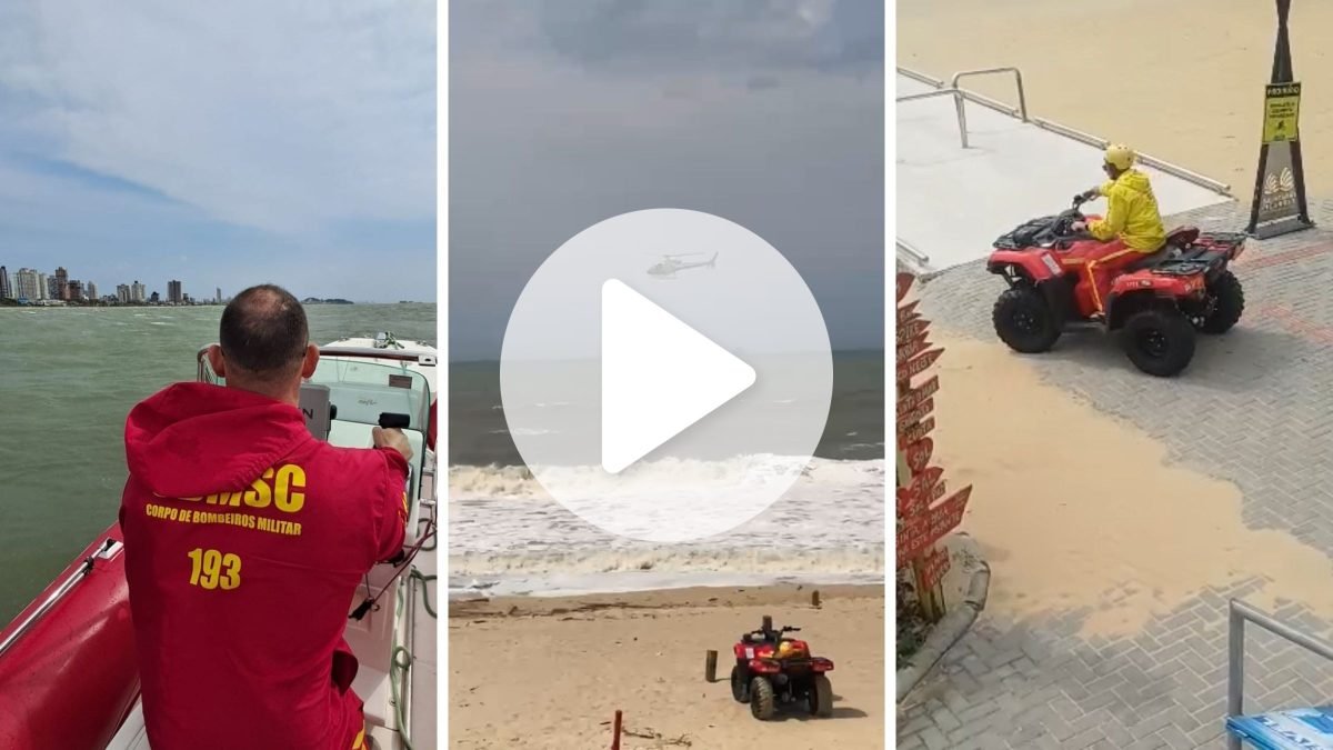 Equipes realizam buscas no mar em Balneário Piçarras