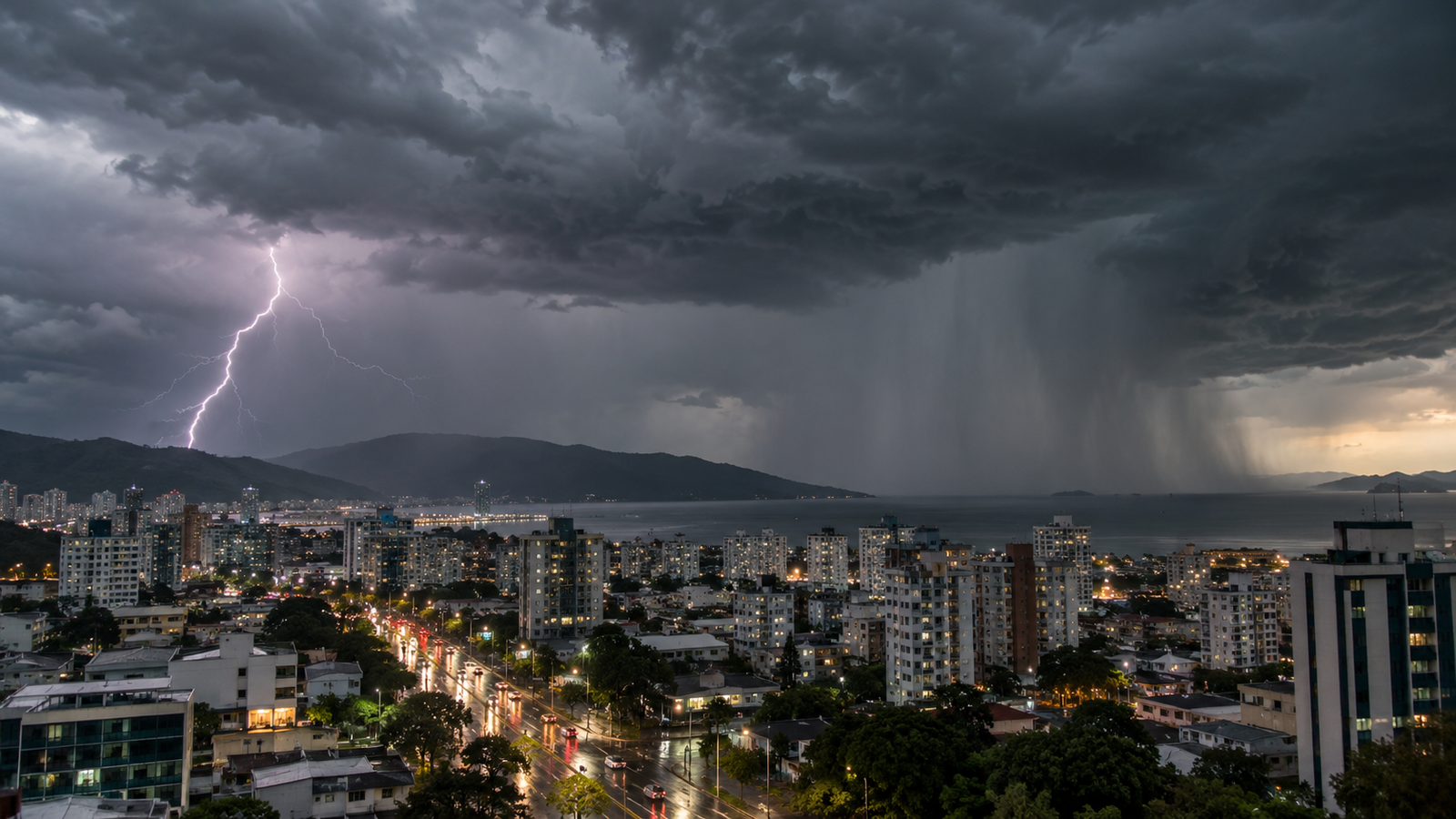 Tempestade severa sobre cidade catarinense