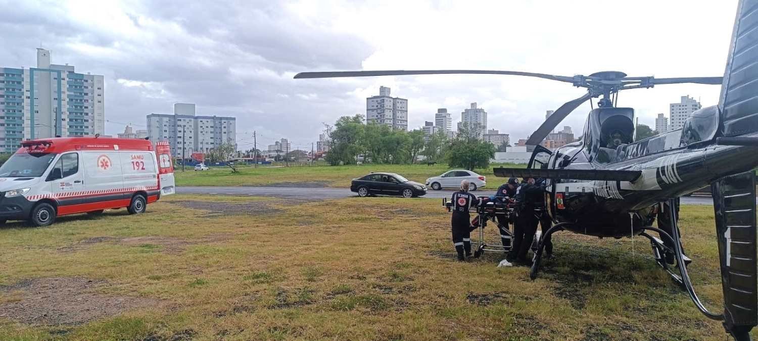Samu Aeromédico faz transfusão de sangue total em atendimento no Sul de SC